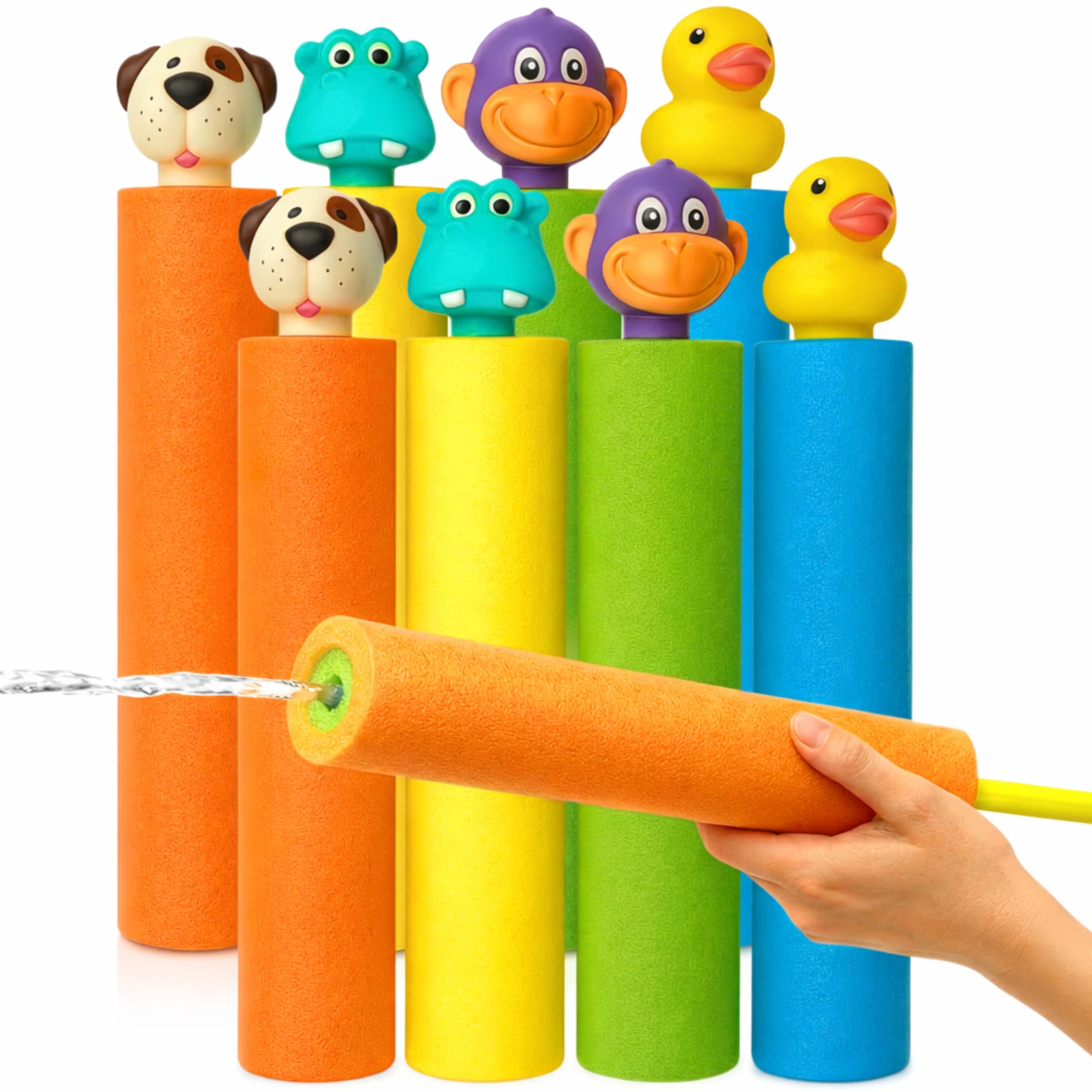 Pistole squirter per bambini, pistola ad acqua, pistola ad acqua da piscina, elementi essenziali per la spiaggia, offerte per piscina, giocattoli da spiaggia, confezione da 8 giochi estivi per bambini