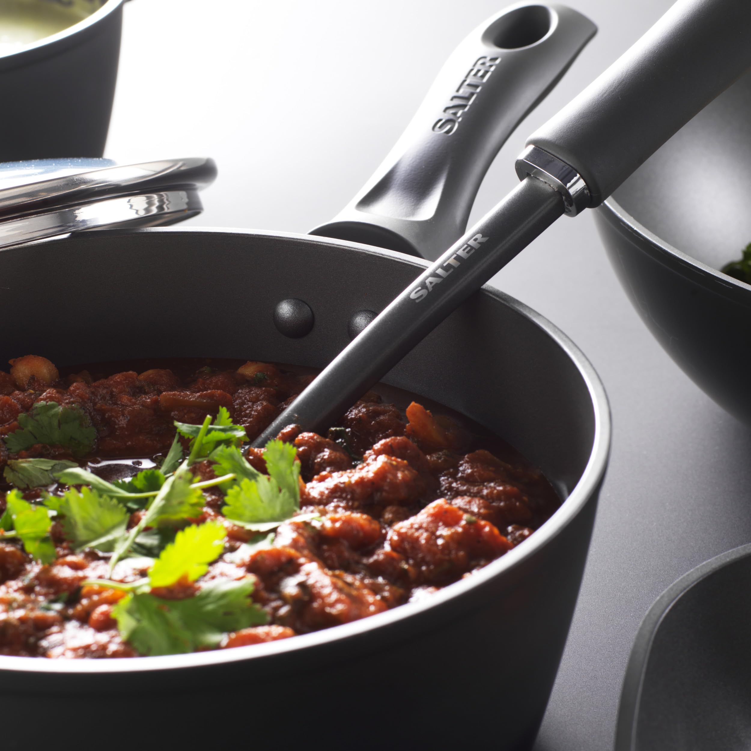 Salter Casserole Antiadhésive 16cm Avec Couvercle Verre - Collection Cosmos - Induction