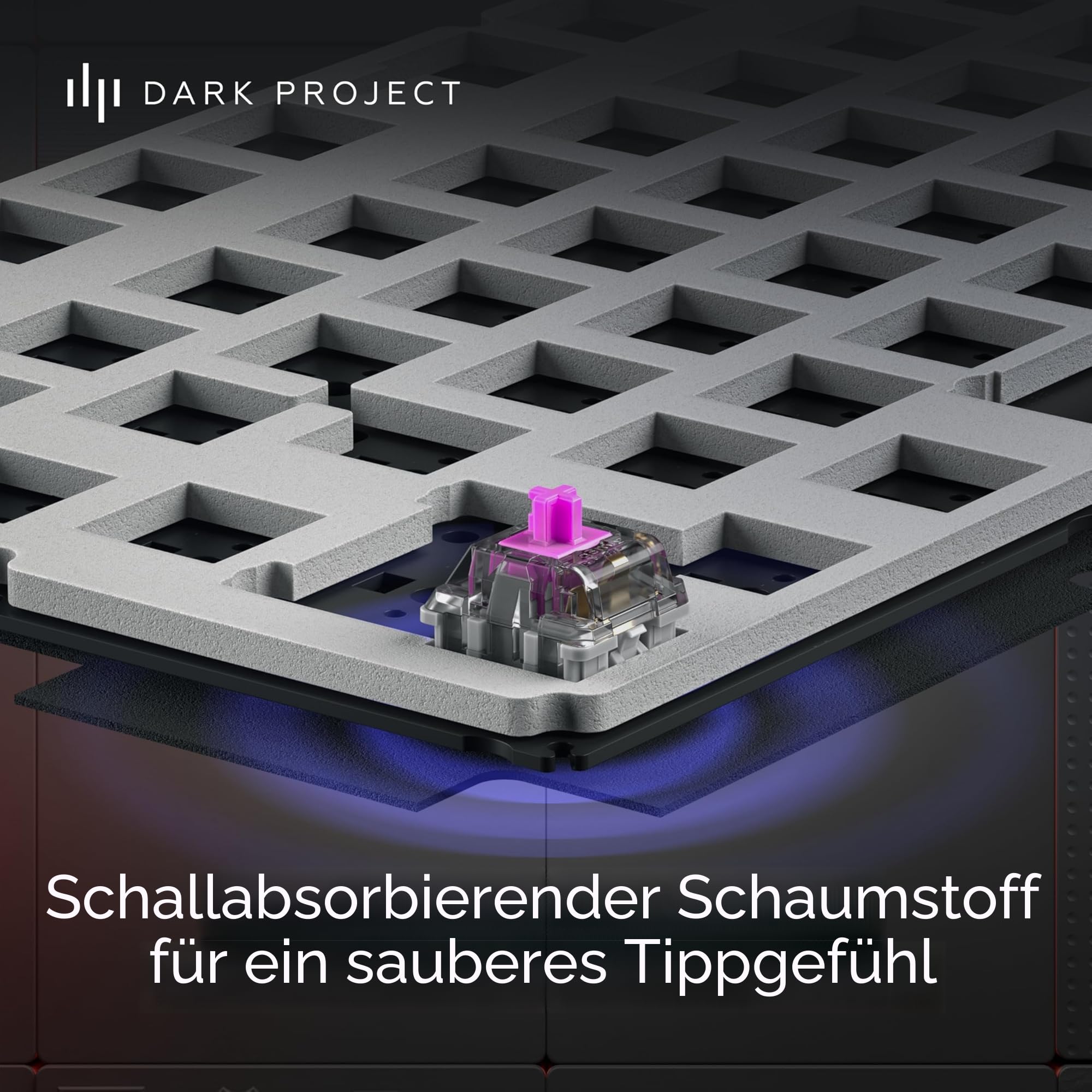Dark Project ALU87A Midnight Mechanische Gaming-Tastatur | ISO Multi | Hot-Swap | G3MS Zircon Speed-geschmierte Schalter | Gefettete Stabilisatoren | Flex Gasket Mount | Aluminium | TKL 80% | RGB