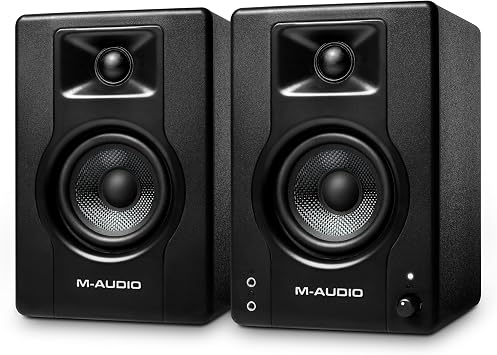 M-AUDIO BX3 Pair 3.5" Wired Studio Monitors and PC Speakers for Recording and Multimedia with Music Production Software