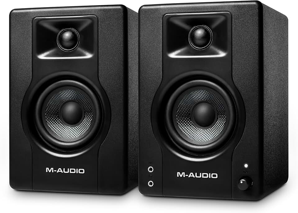 M-AUDIO BX3 Pair 3.5" Wired Studio Monitors and PC Speakers for Recording and Multimedia with Music Production Software