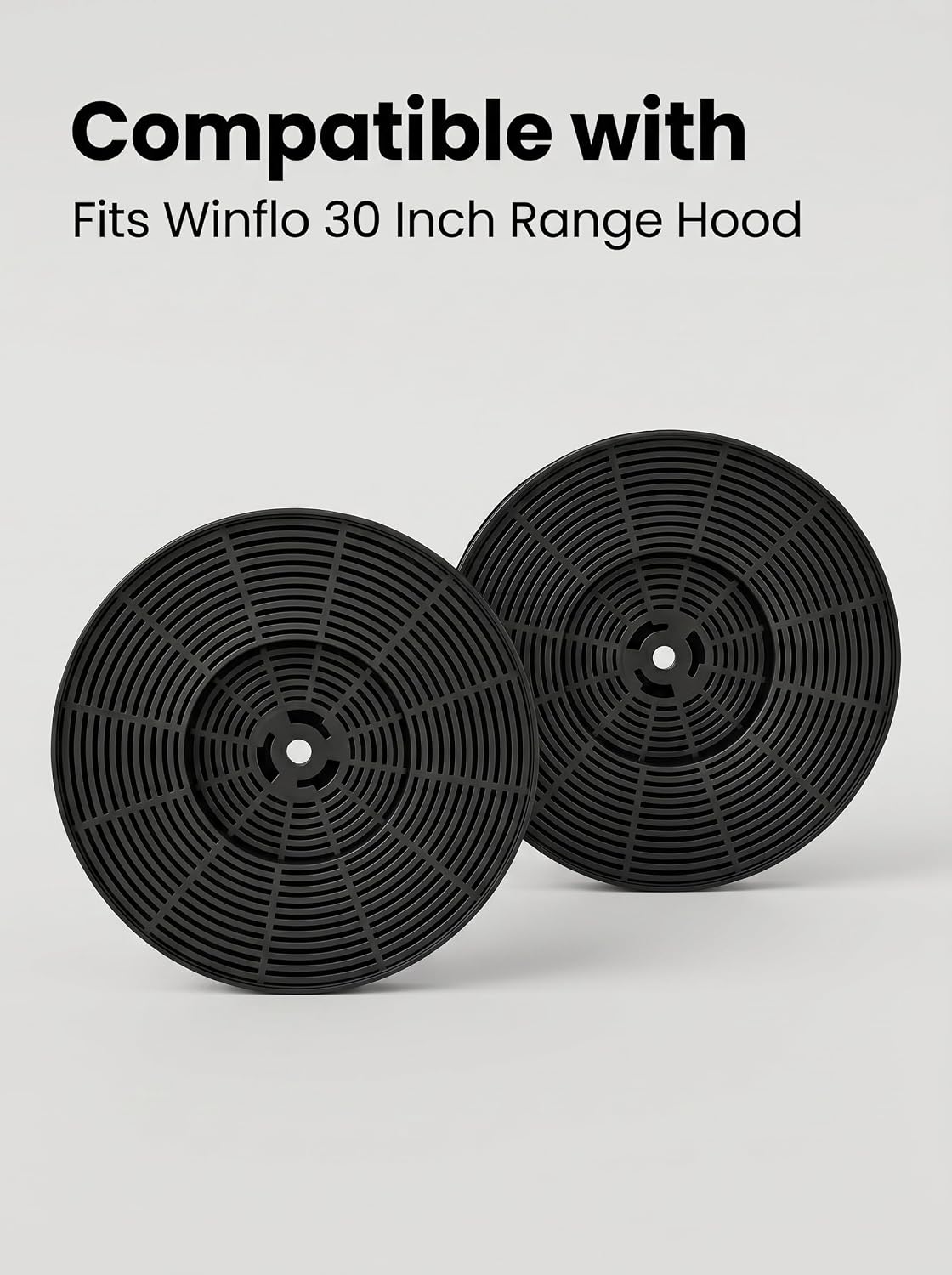 WRHF003S2 Range Hood Carbon Charcoal Filter Fits for Winflo 30 Inch Convertible Stainless Steel Wall Mount & Range Hood, Fits BA82-OD22, 2 Pack