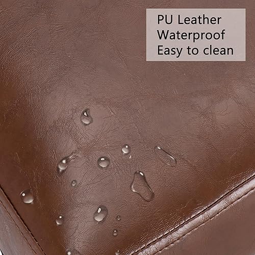 Miniatura 8 de LSSPAID Juego de 2 sillas de comedor, modernas y elegantes sillas Parson tapizadas de piel sintética, sillas de comedor con patas de madera maciza