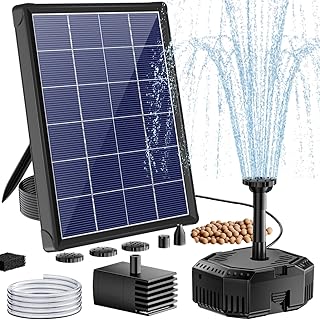 Antfraer Solar Pond Filter with Fountain Pump, 4W Solar Fountain Pump wi...