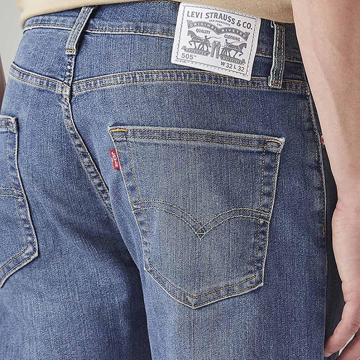 81SnthhJDTL._SL1200_ Men's 505 Blue Straight fit mid Rise Jeans