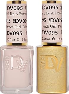 DND Gel Polish Set, Coquette Collection, UV/LED Gel Polish and Air Dry Nail Lacquer, Matching Chip-Free Polish Duo, 095 Paint Me Like A French Girl, 0.5 Fl Oz
