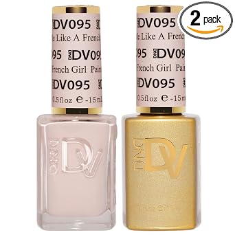 DND Gel Polish Set, Coquette Collection, UV/LED Gel Polish and Air Dry Nail Lacquer, Matching Chip-Free Polish Duo, 095 Paint Me Like A French Girl, 0.5 Fl Oz