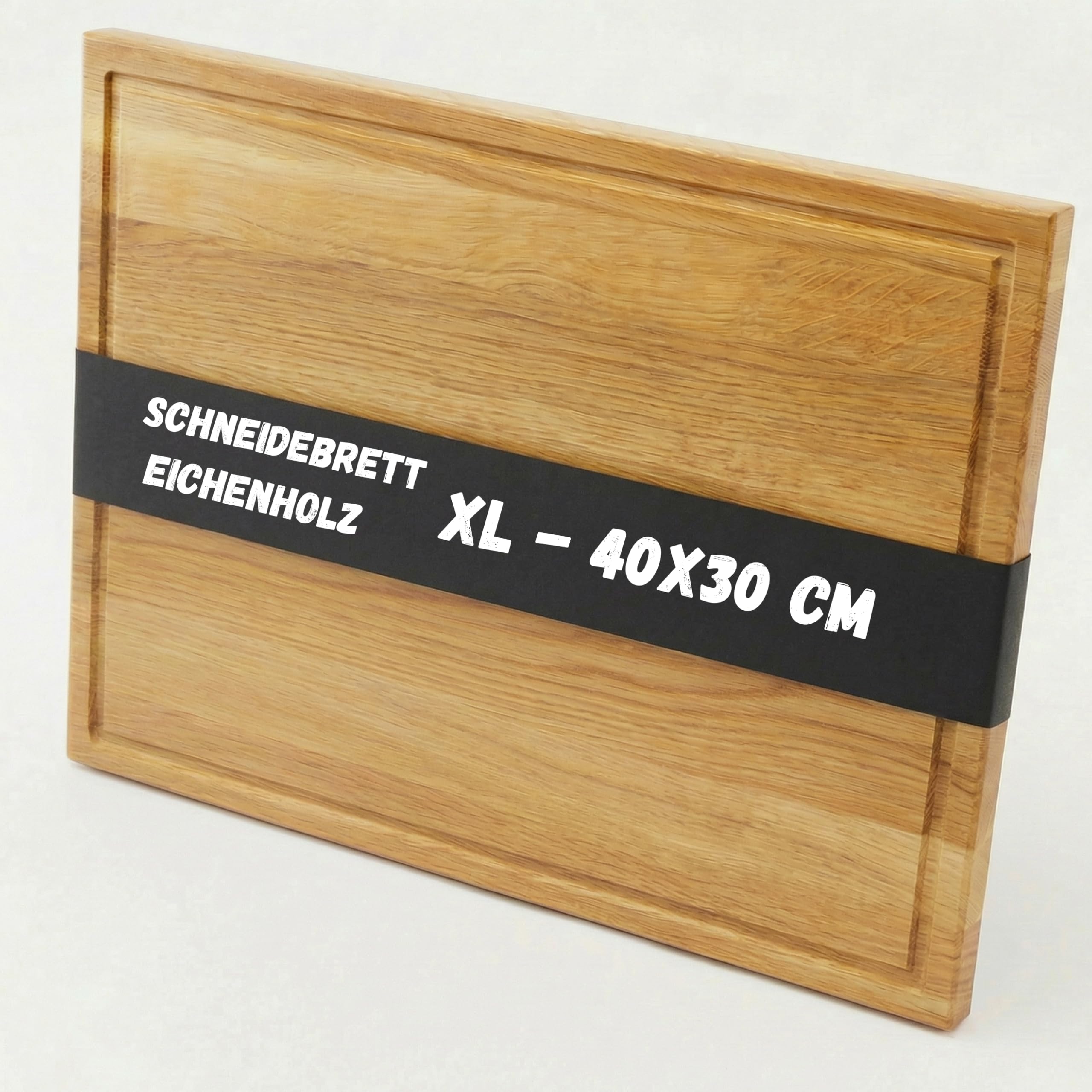 ASTREIN® Drewniana deska do krojenia, drewniana deska z litego drewna dębowego, deska do krojenia z drewna, deska do krojenia, drewniana deska do krojenia, deska kuchenna (XL | 40 x 30)