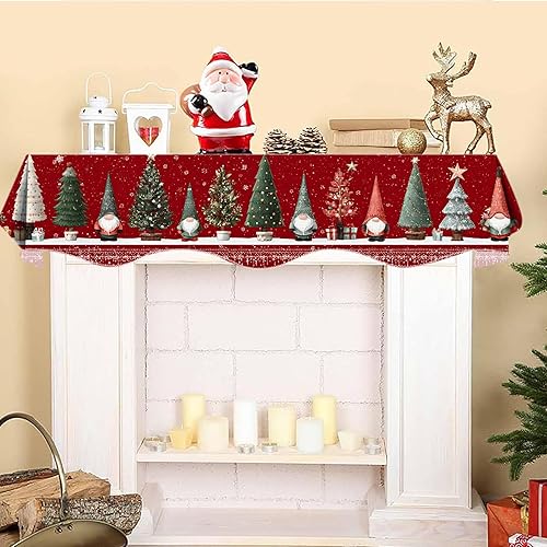 Miniatura 2 de Bufanda de mantel de Navidad de 70 x 17 pulgadas, decoración de bufanda de mantel para chimenea, bufanda superior, bufanda, corredor, decoración de