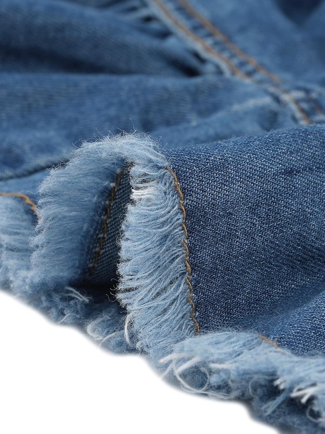 Allegra K Denim Jacket for Women's Button Down Ruffled Short Sleeve Lightweight Peplum Hem Jean Jacket - Image 5