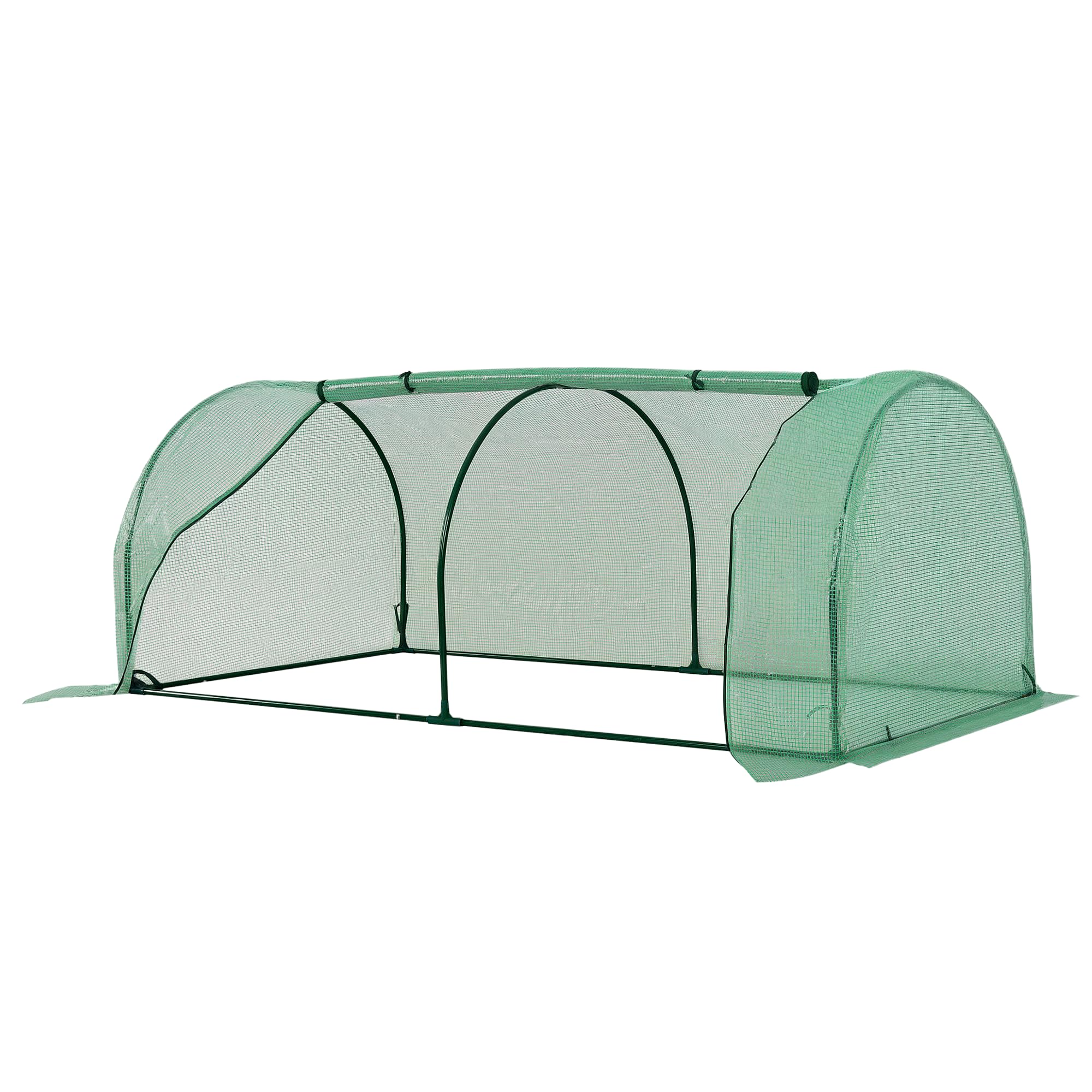 – Outsunny Tunnel Greenhouse Green Grow House for Garden Outdoor, Steel Frame, PE Cover, Green, 200 x 100 x 80cm