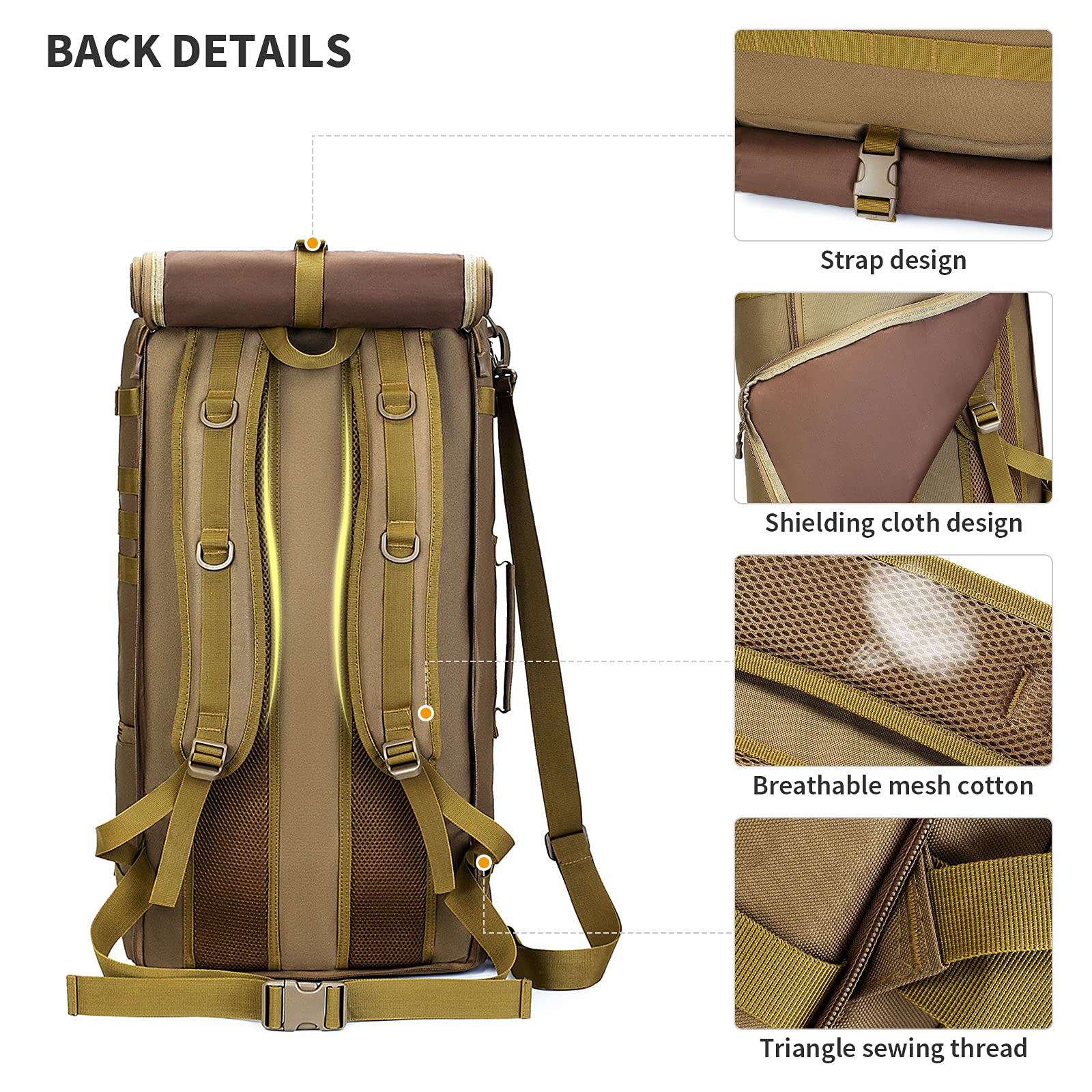Selighting Taktischer Rucksack 40L/50L/55L Wasserdicht Molle Wanderrucksack Trekkringrucksack fur Outdoor Wandern Trekking Camping