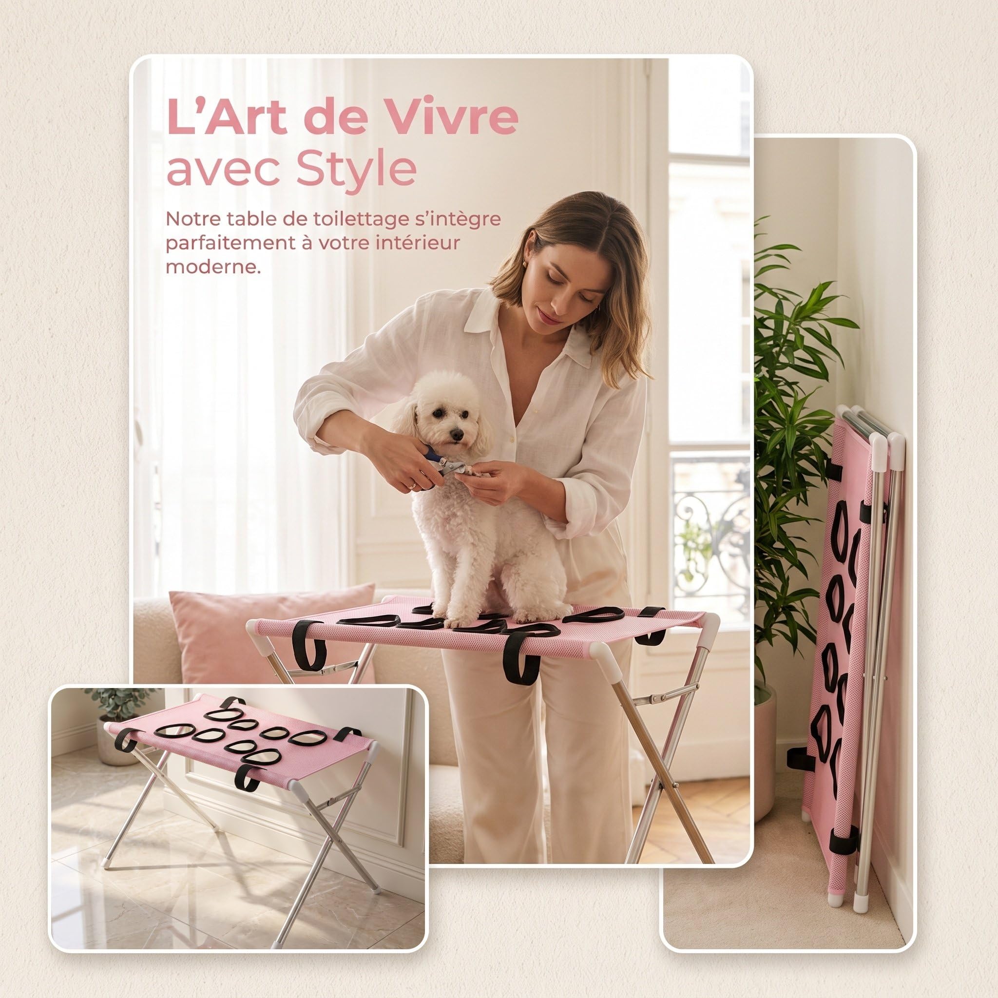 Table de Toilettage pour Chien Animaux, Table Support Cadre
