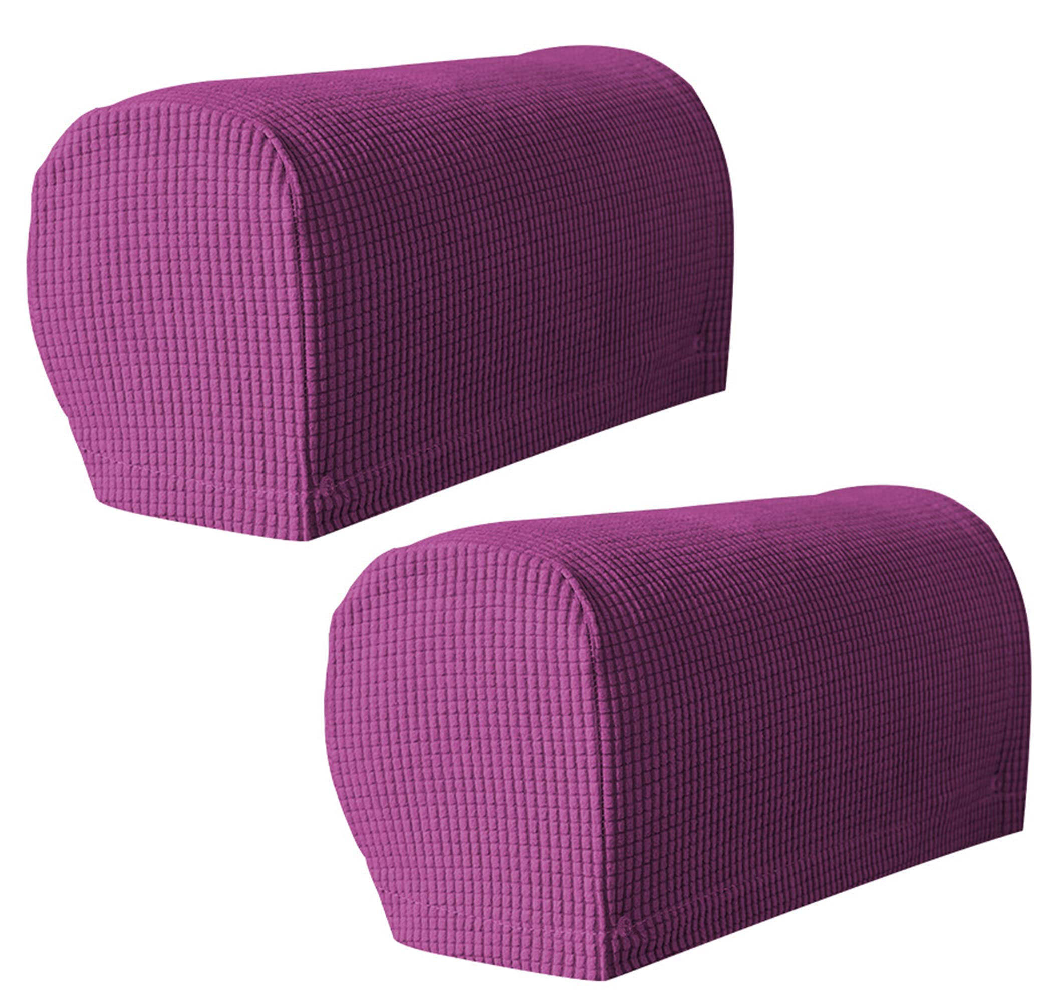 Hruile Armrest Stretch Chair Covers, Anti-Slip Armchair Couch Arm Rest Covers Sofa Armrest Cover Spandex Polyester Sofa Arm Caps Slipcovers Protector,Set of 2,Purple