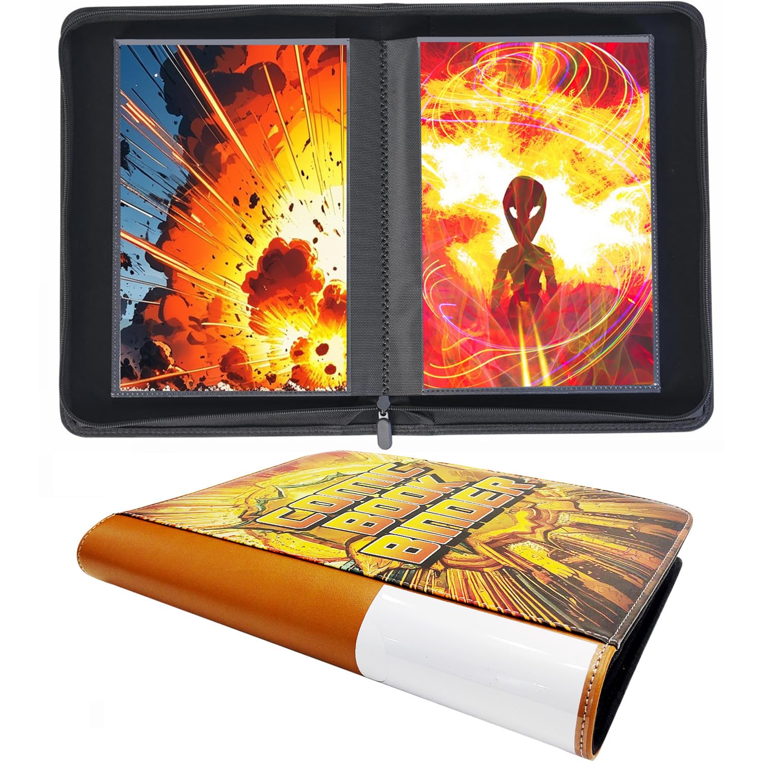 ANIXITECH Comic Book Binder, Sleeves 24+ Comics Book Storage Album, for Current, Silver Age, Regular Comics Bagged and Boarded, Acid-Free, for Organizing, Comic Collectors and Displaying Comic Books