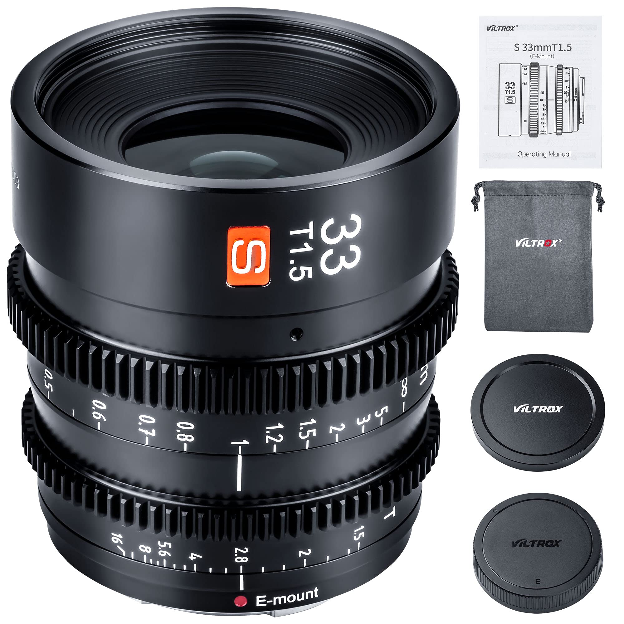 Amazon | VILTROX 33mm T1.5 Eマウントシネマレンズ ソニー用 APS-C 
