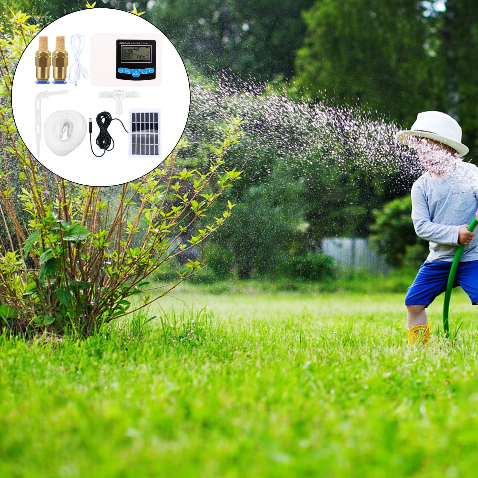 Timer di Irrigazione Digitale Doppia Pompa per Giardino e Casa, Installazione Semplice, Batteria 1200 Mah, Controller Automatico per Irrigazione Efficiente