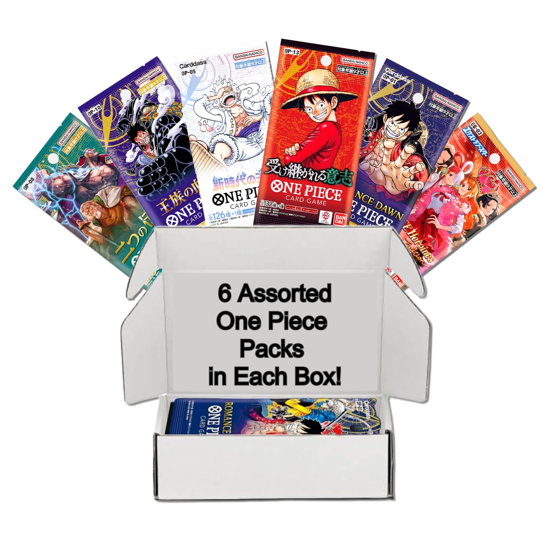 Amazon.com: One Piece Cards Collection Starter Box │ 6 Sealed Booster Packs  (Japanese) │ Assorted Sets – No Duplicate Packs │ 22 Releases & Growing │ 1  in 20 Boxes Contains a