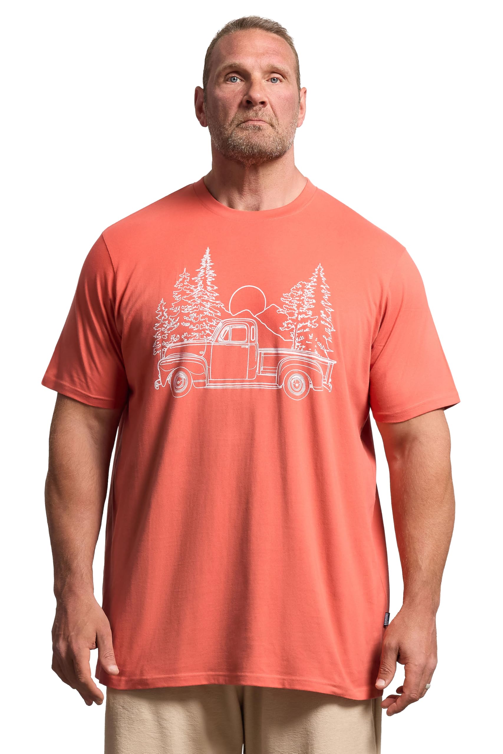 BadRhino Pick Up Truck T-Shirt Extra Long, Orange, Size 4Xl, Men