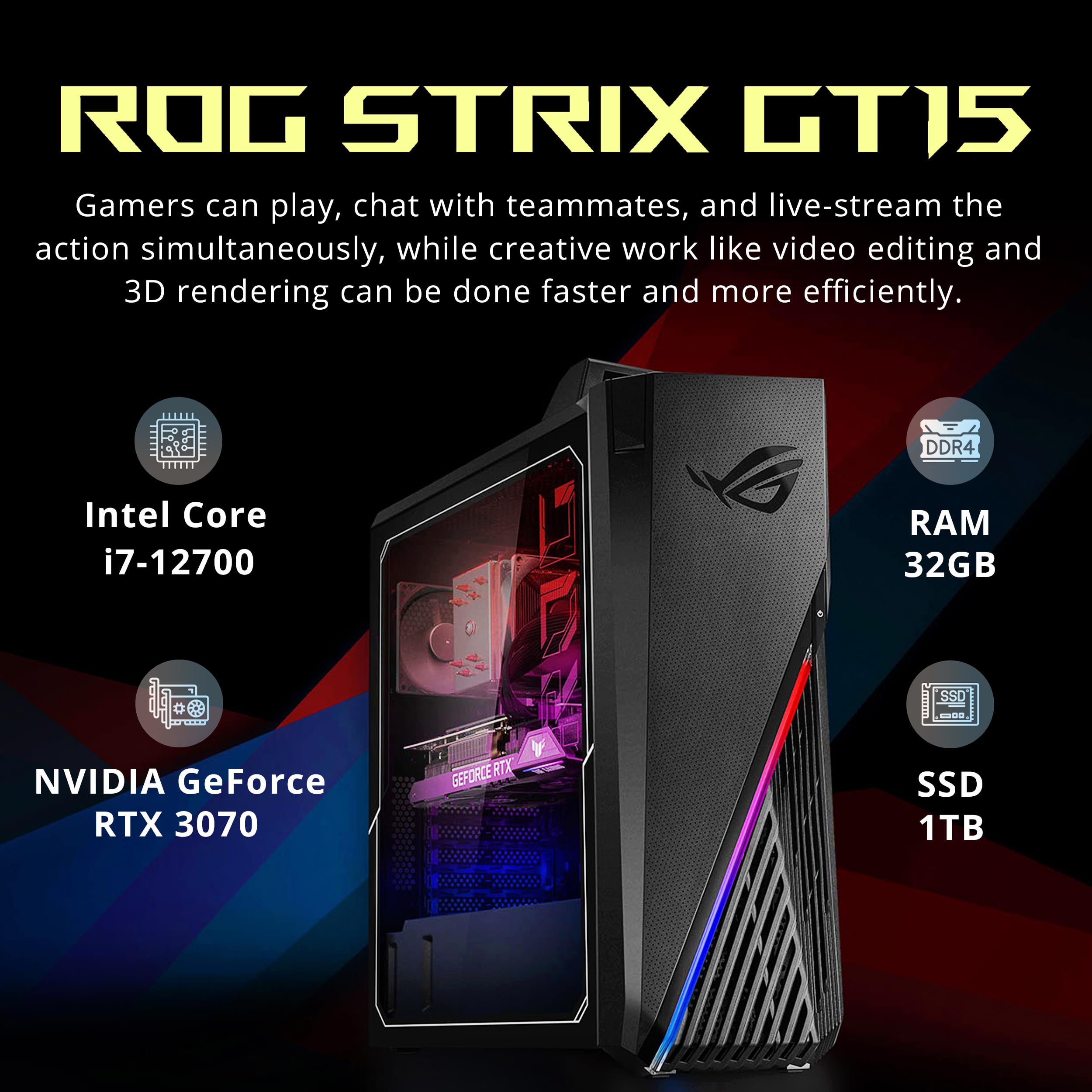 Amazon.com: ASUS ROG Strix Gaming Desktop, Intel i7-12700