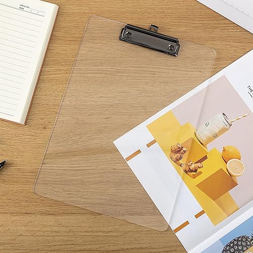 Vista 29 de JIARI Paquete de 2 portapapeles de acrílico transparente para oficina, tamaño A4, 8.6 x 12.2 pulgadas (dorado)