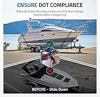 Vista 5 de PAULINN Correas de Amarre para Remolque de Barco de 1 Pulgada x 1.22 M, Correas de Amarre de Popa Ajustables de Alta Resistencia de 1089 KG