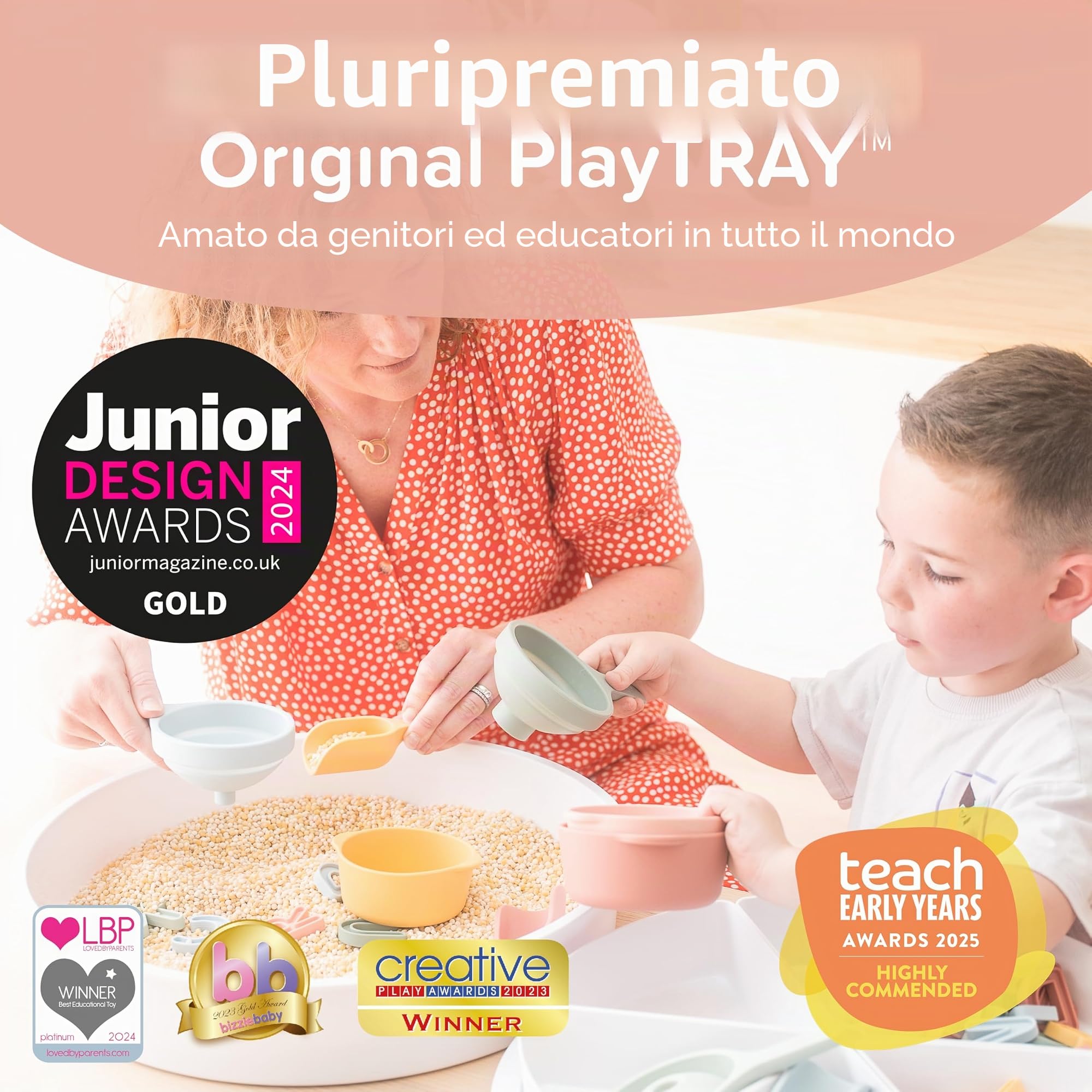 Inspire My Play Starter Bundle - Pattumiera sensoriale con Coperchio e Inserti Rimovibili