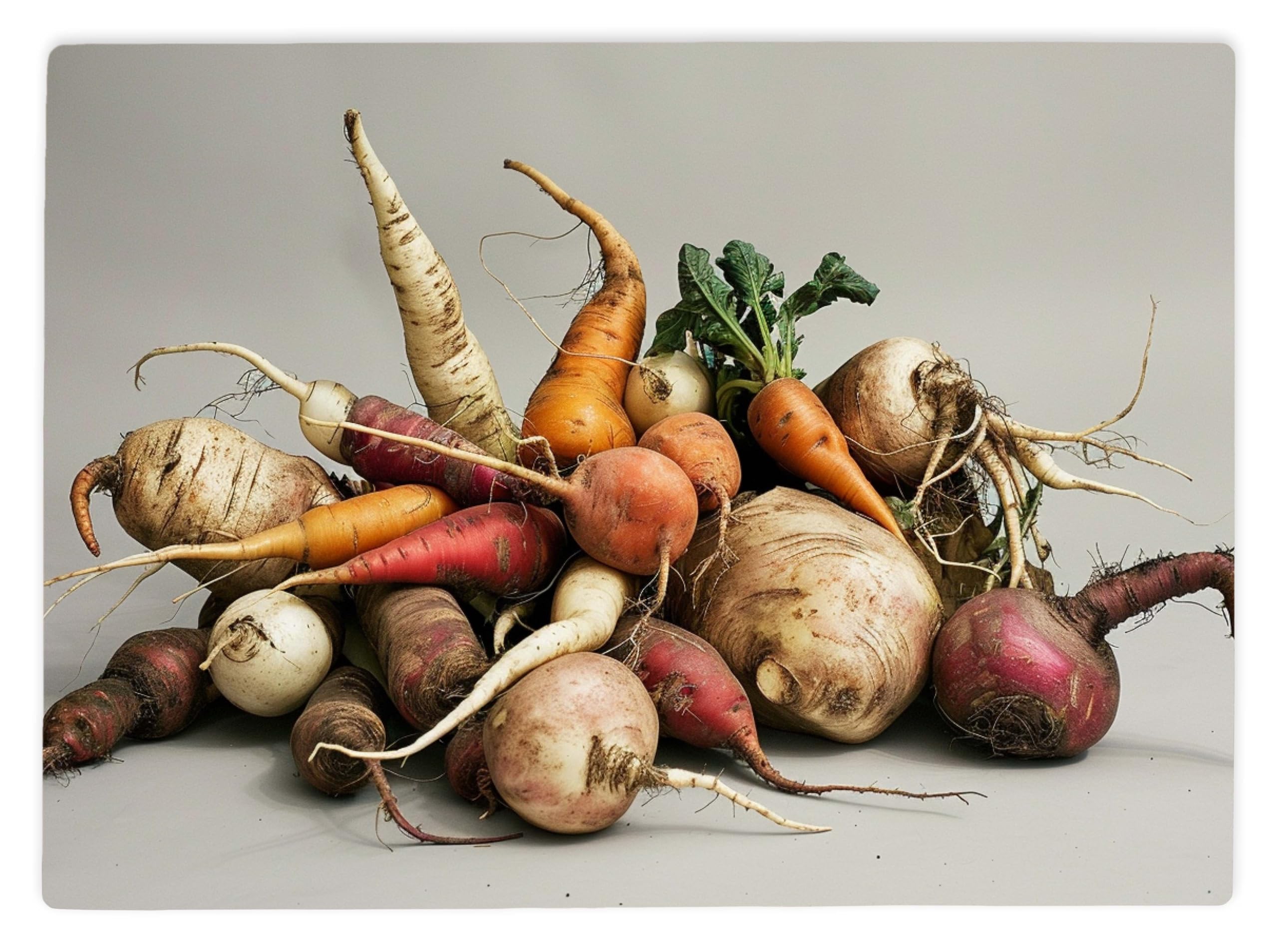 Shopagift Root Vegetables Veggies Glass Chopping Board Large Kitchen Worktop Saver 39cm x 28cm