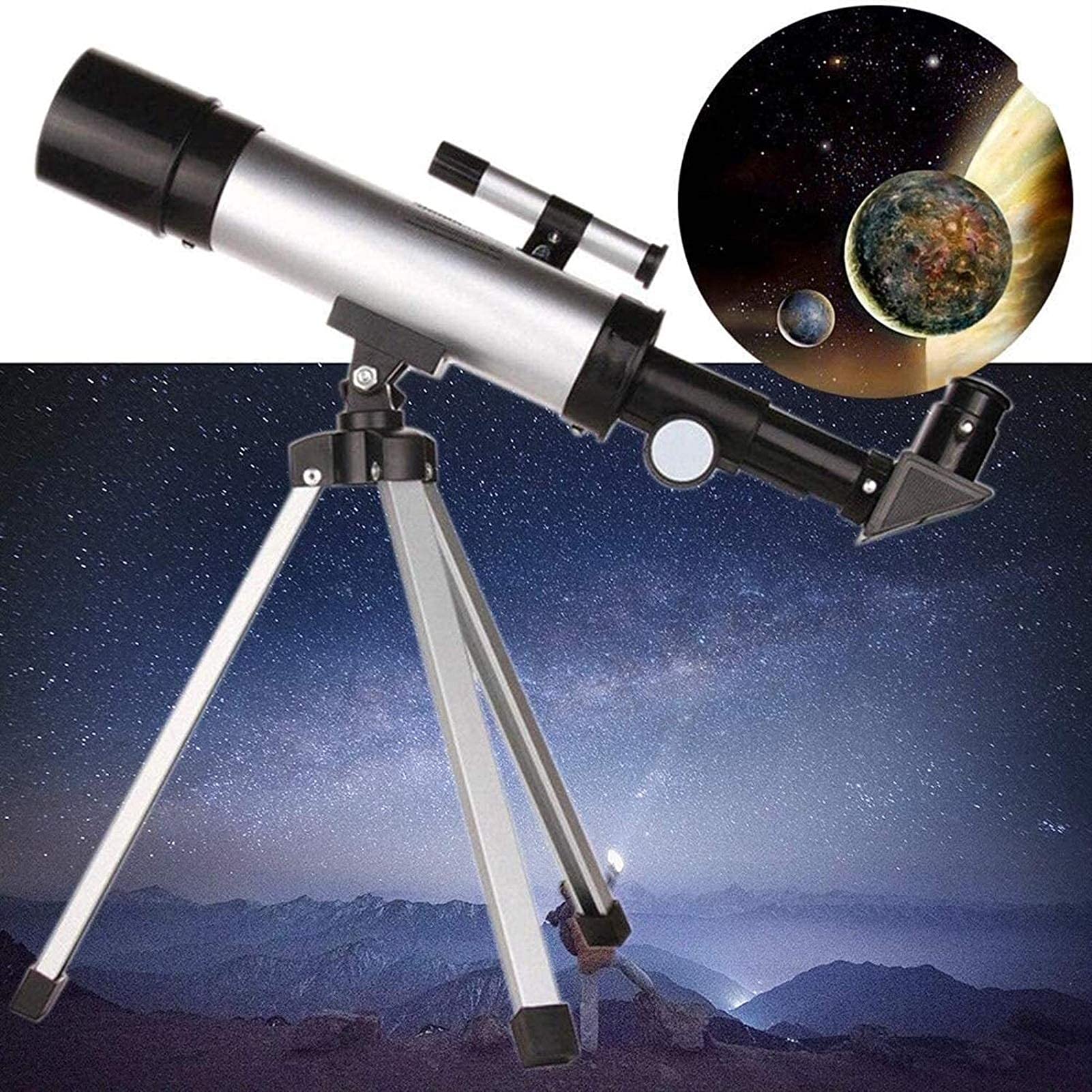 Telescopio monocular de Rotura de Tubo telescópico de 360x 50 mm con trípode Telescopio científico para educación Preescolar Principiante