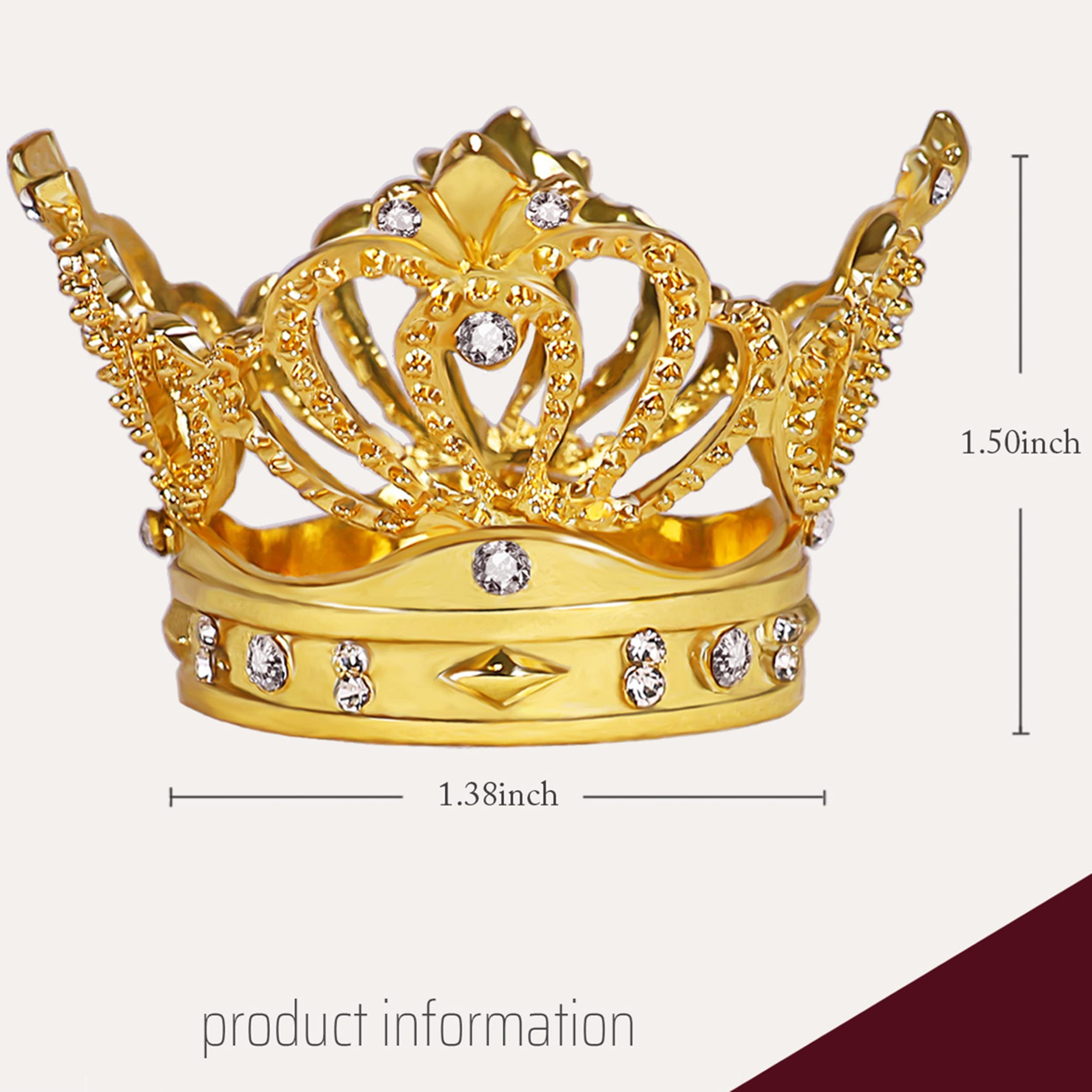 Set Of 12 Gold Crown Rhinestone Napkin Rings - Wedding Birthday Party Table Decor