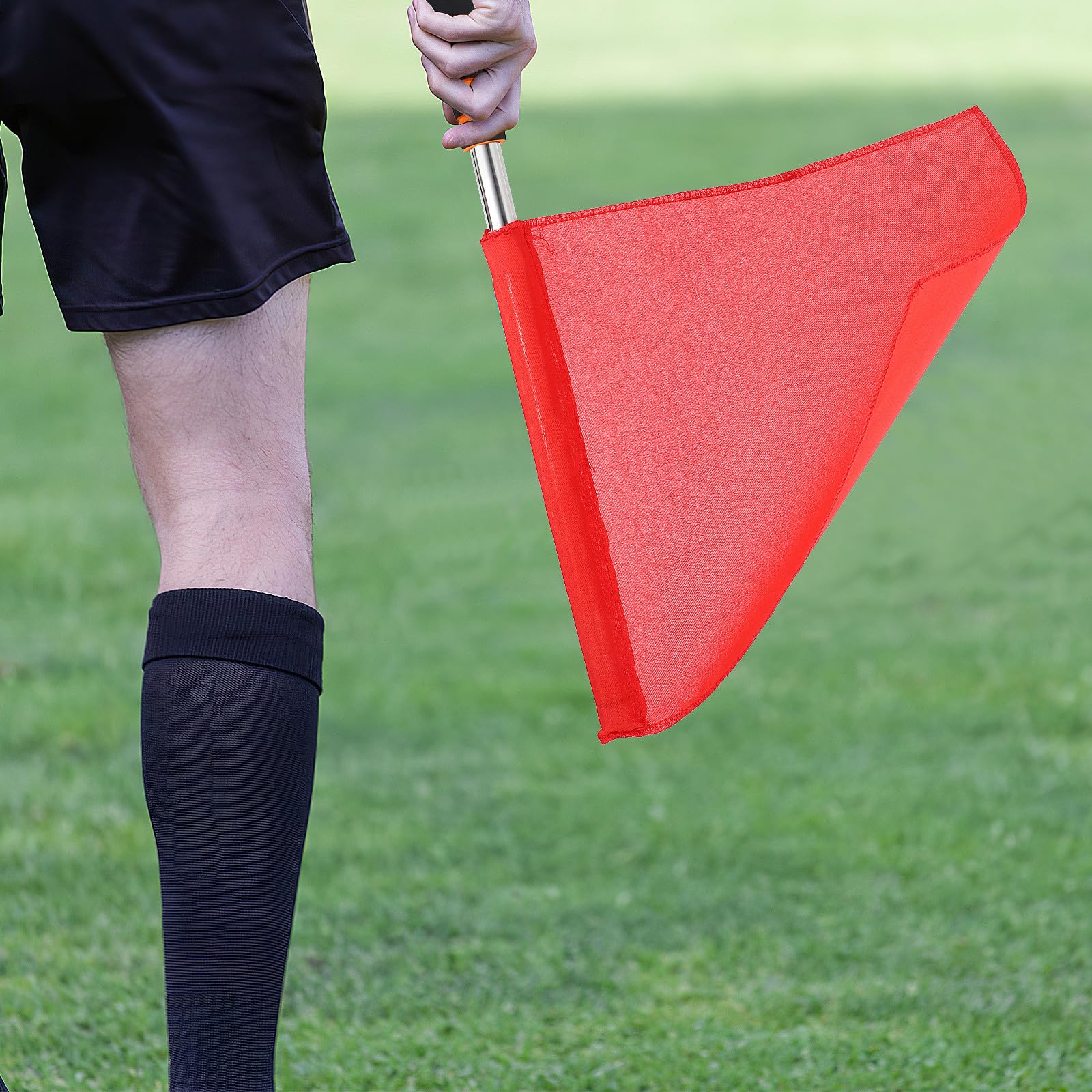 Lot de 4 Drapeaux d'Arbitre de Signalisation de Course en Tissu Résistant Rouge et Vert