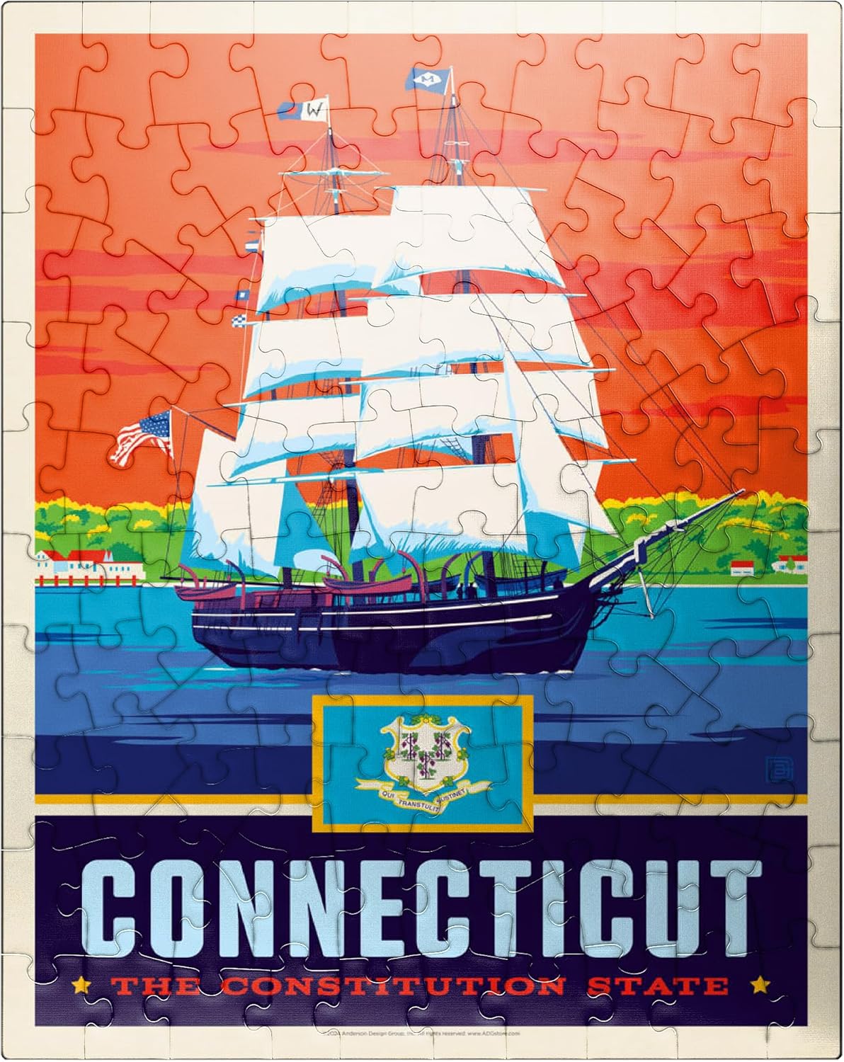 MyPuzzle Connecticut: The Constitution State - Premium 500 Piece Jigsaw Puzzle for Adults