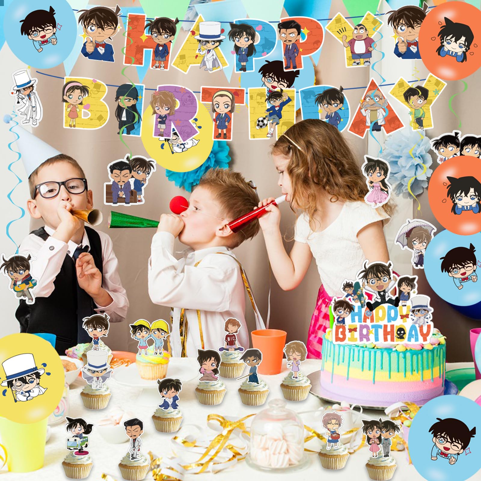 kaan様✩⋆確認専用ページ バースデーガーランド Amazon.co.jp: aAddBanCha コナン誕生日飾り付け 誕生日 風船