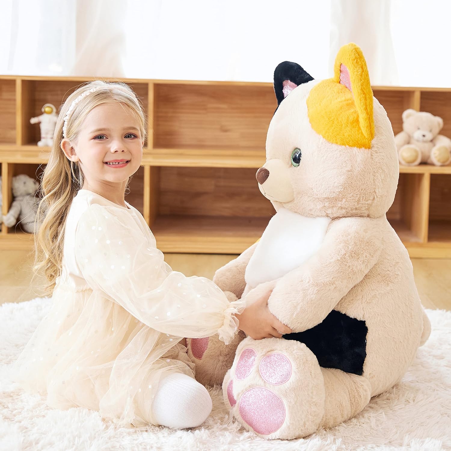 EARTHSOUND Giant Cat Stuffed Animal Plush Toy,30" Large Kitten Jumbo Cute Soft Toys,Big Size Huge Fluffy Plushy Oversized Fat Plushie,Gifts for Kid - Image 3