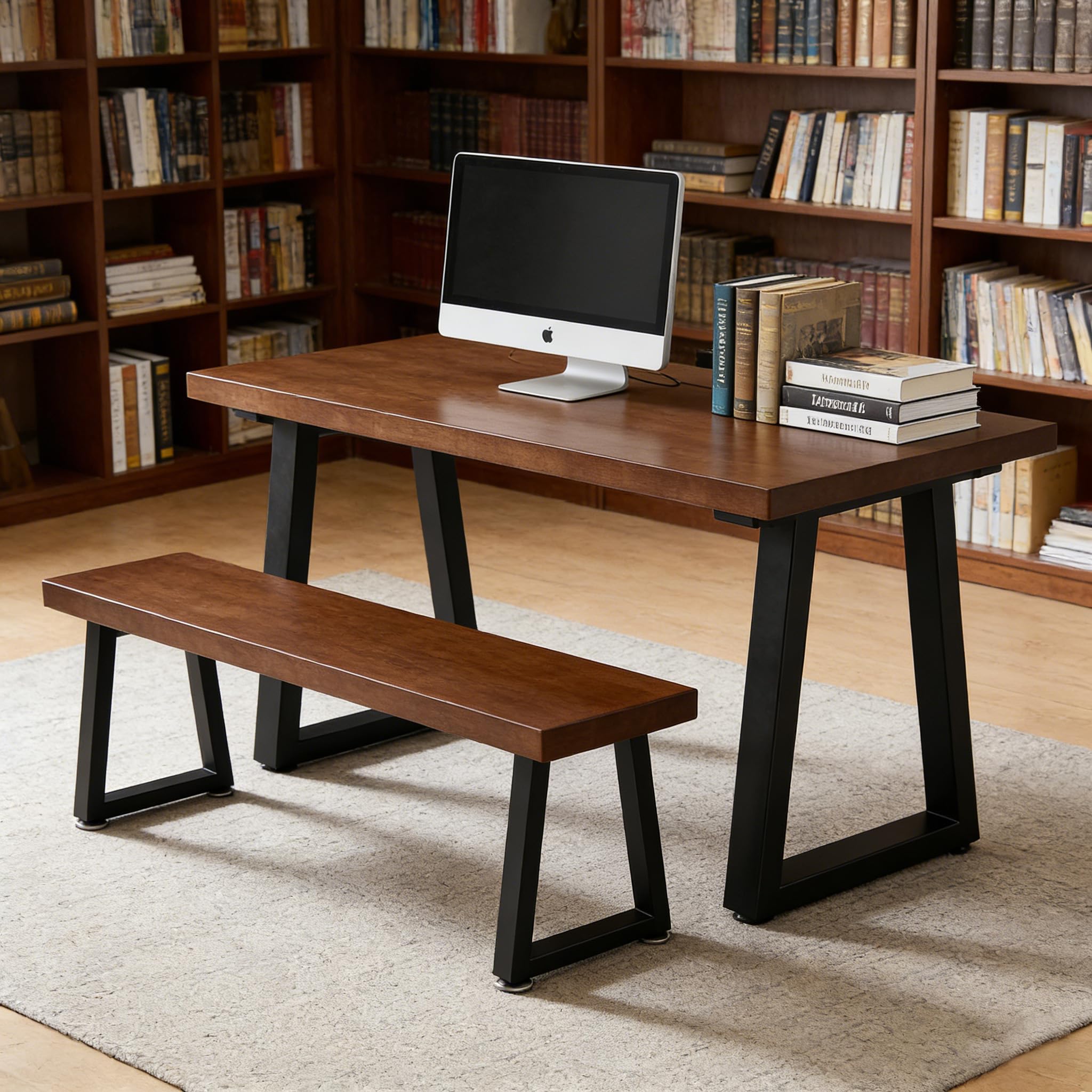 16" Gambe per Mobili in Metallo, Gambe per Tavolo Panche Robuste Nere, Supporti Fai da Te per Tavoli da Pranzo Scrivanie Sedie, Altezza 40 cm x Larghezza 30 cm, Set da 2 (16" T-Type)