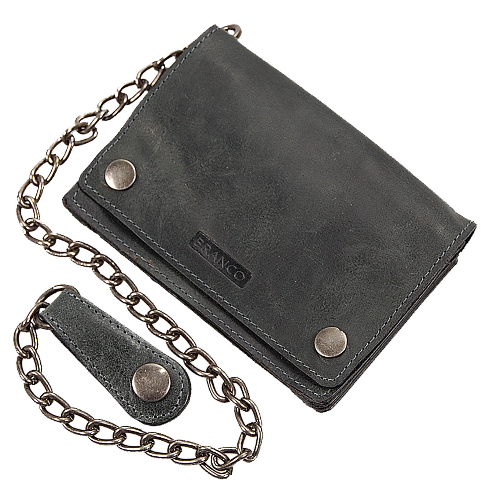 Branco - Cartera de piel con cadena para hombre, Negro Vintage, M, Carteras de hombre