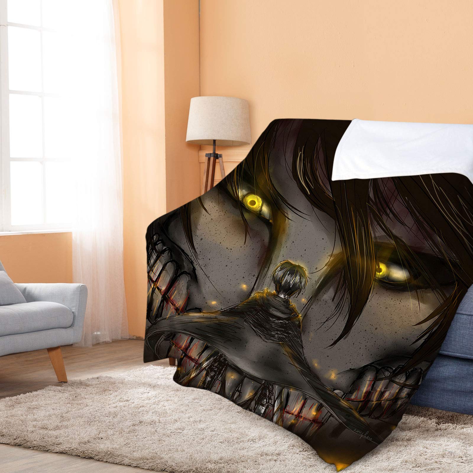 Caritierily Attack on Titan Flannel Fleece Blanket Levi Ackerman Eren  Jaeger Anime Print Sherpa Throw Blanket