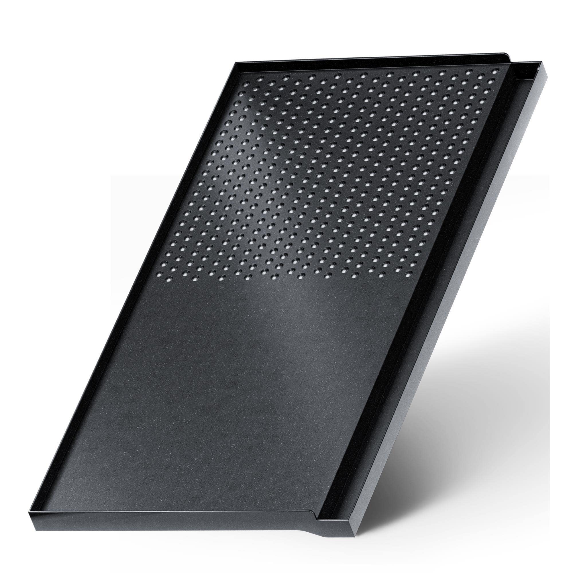Grillplatte Aufsatz für Gaskocher eckig 45x24 cm, antihaftbeschichtete Grillpfanne für Campingkocher, Grillmatte BBQ, Camping und Gasgrill, Campingkocher Zubehör, Grillschale, Plancha Schwarz