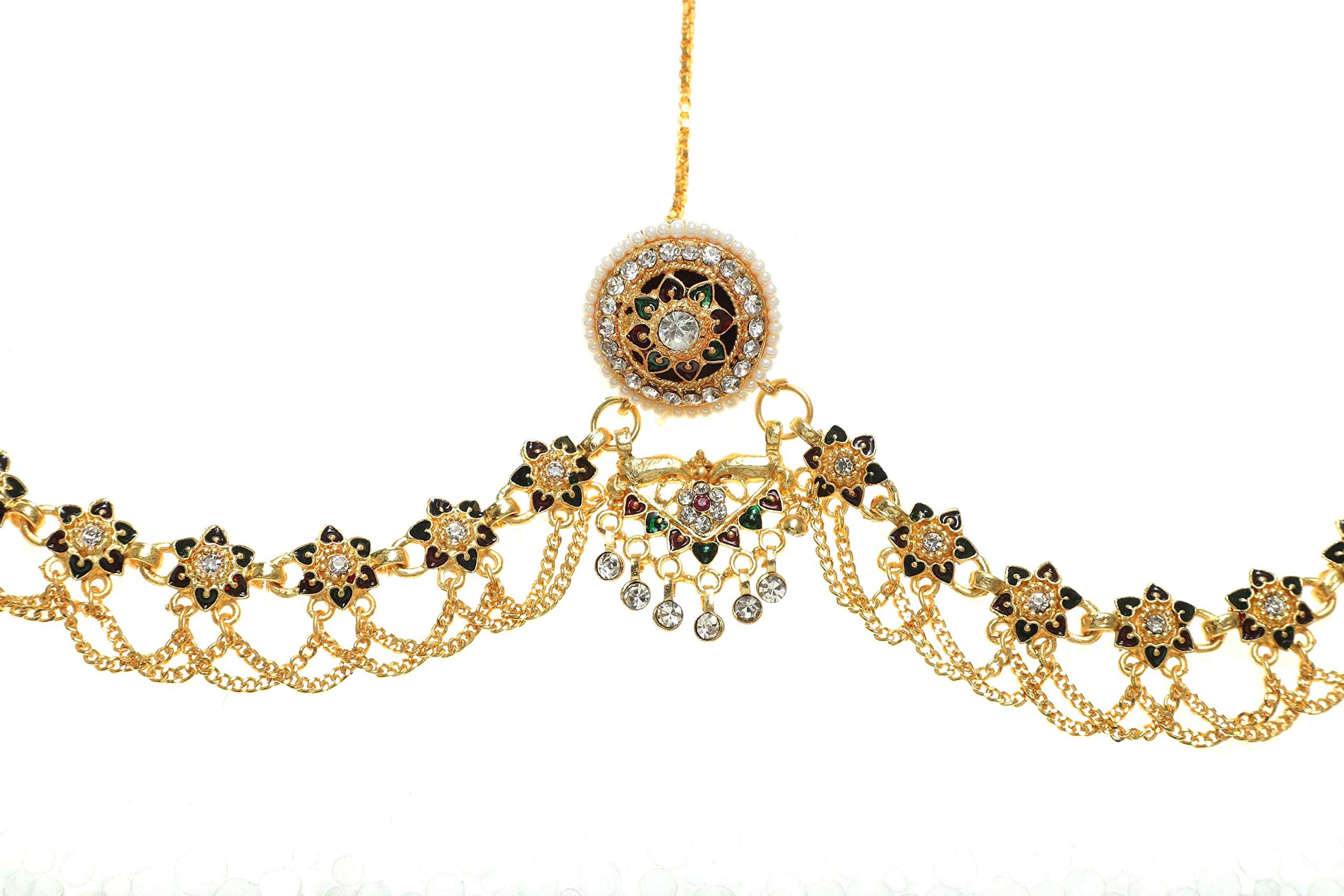 Meira Jewellery Gold Plated AD Studded Minakari Work Rakhdi Set | Ethnic Designer Meenakari Pearl Studded Bhaiya Bhabhi Hanging Lumba Rakhi Combo Set With Roli Chawal for Rakshabhandan (B08CVQPSJV) Amazon Price History, Amazon Price Tracker