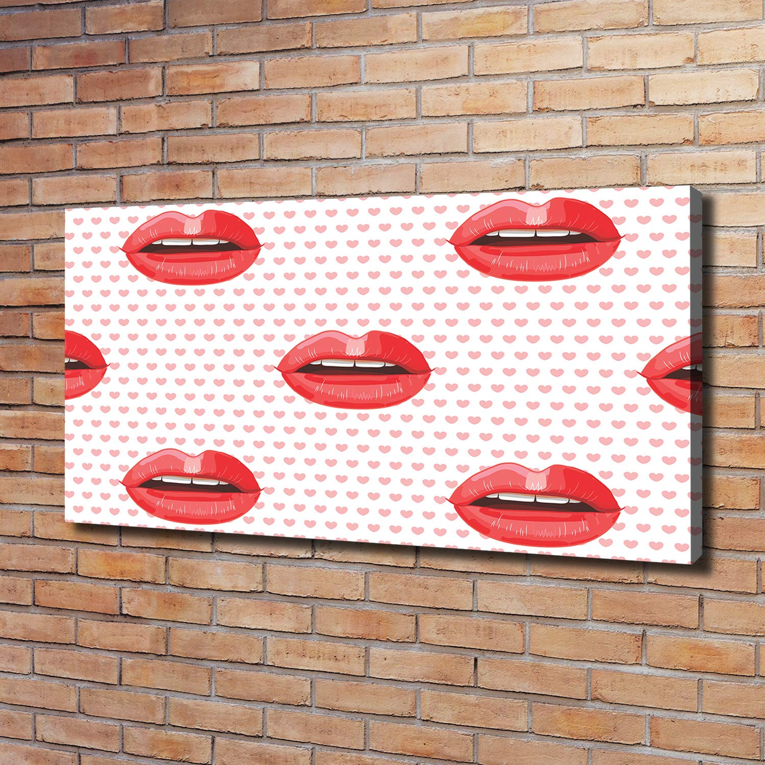 Tulup Tirages sur toile - art mural - tirages sur toile - thème d'image - 120x60 cm - Divers - Rouge - Lèvres Rouges