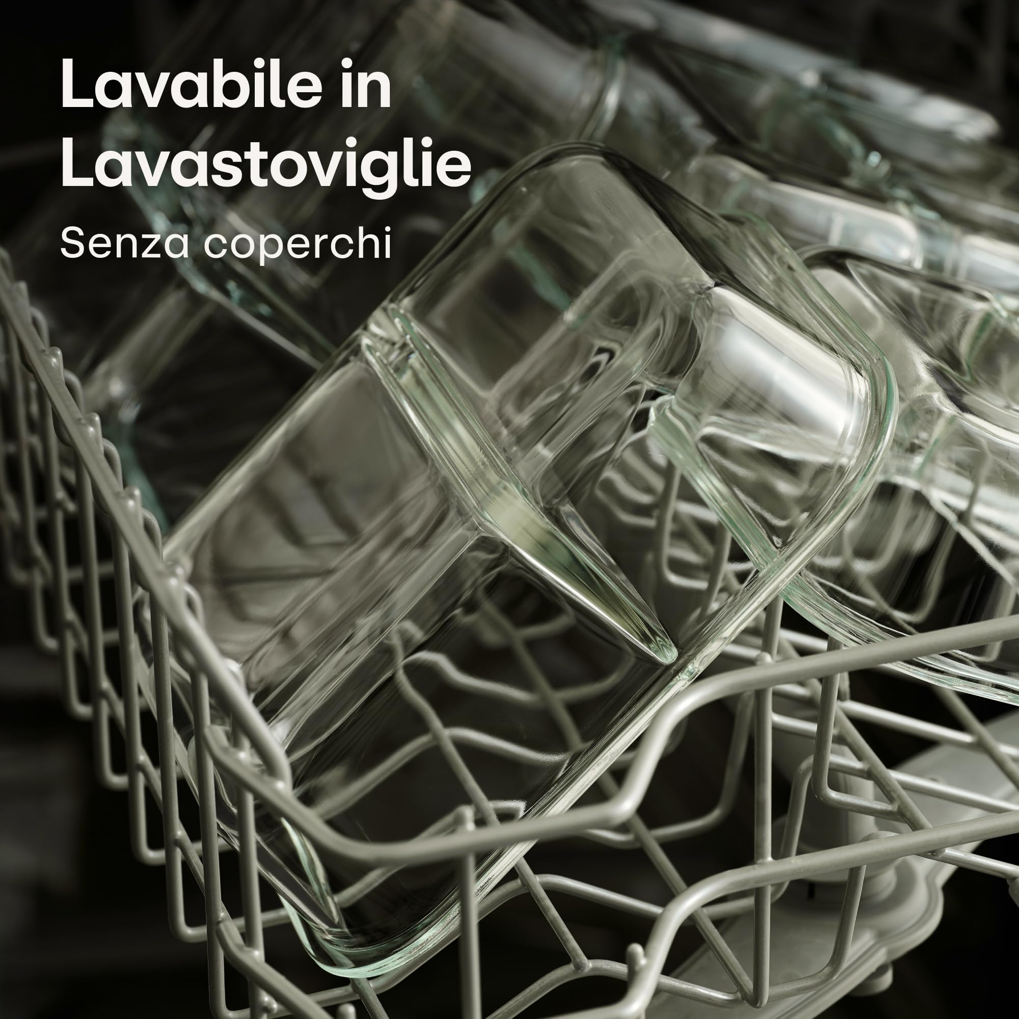 Praknu Meal Prep Contenitori con 2 Scomparti - 2 Pezzi Contenitori in Vetro Ermetici per Alimenti 1000ml - Per Microonde, Lavastoviglie, Forno