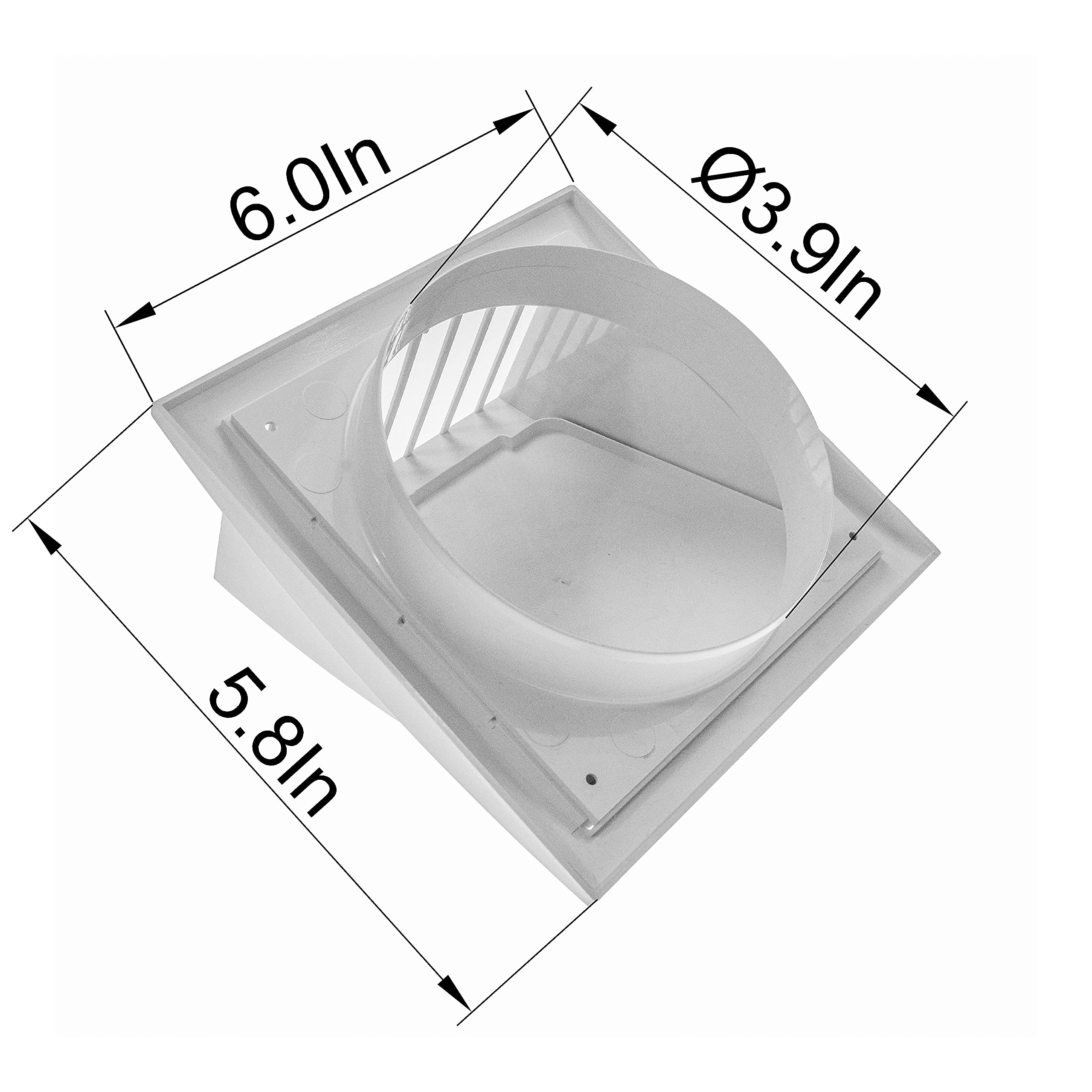 Vent Systems White 4" inch Exhaust Vent Cover Dryer Vent Hood