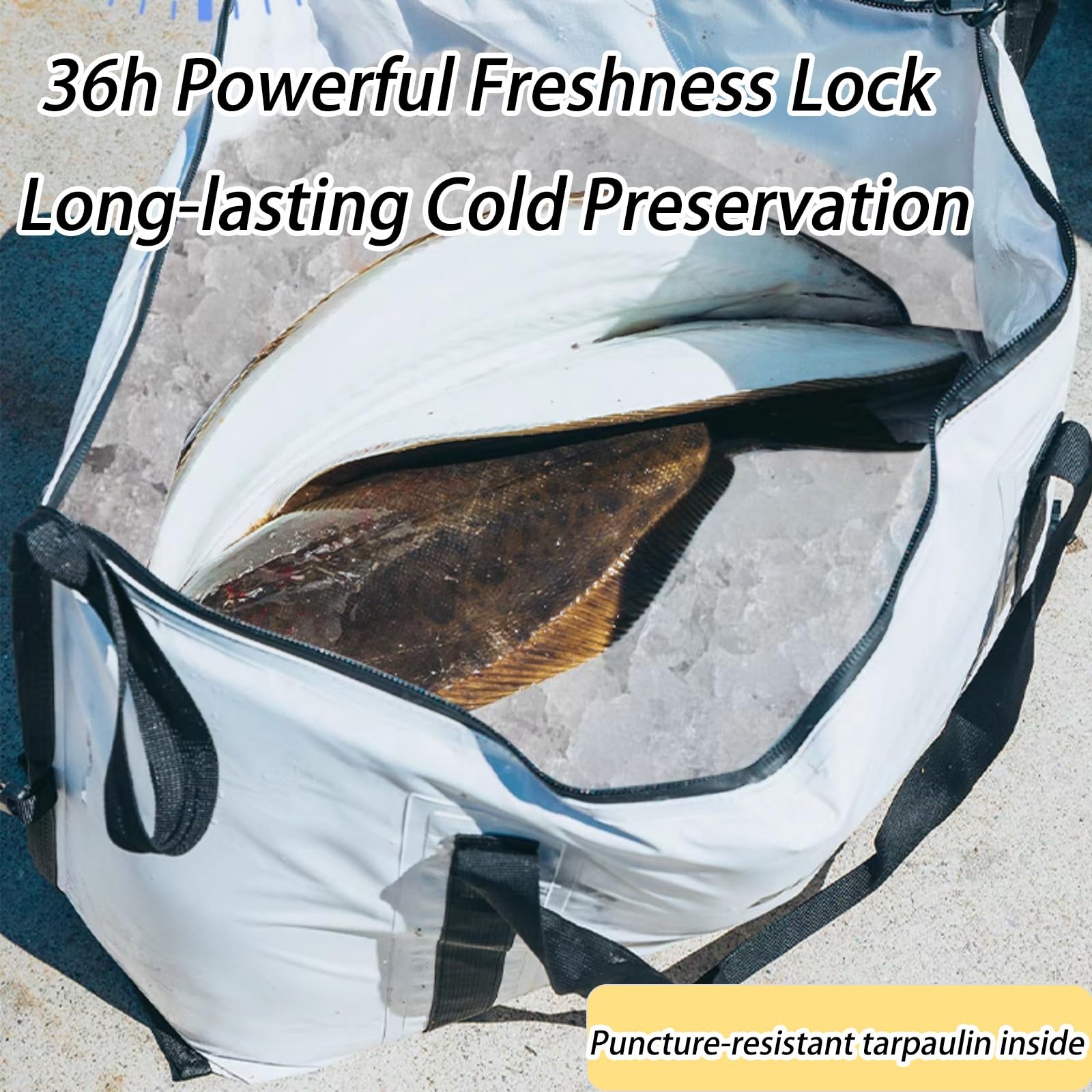 Borsa Termica per Pesci, Borsa Termica per Esche da Pesca, Borsa Termica per Pesci Impermeabile, A Prova di Perdite，per Campeggio/Mare/Pesca/Escursione/Picnic(Grey,80x30x45cm)
