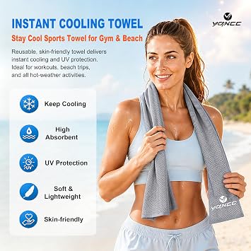 YQXCC 4 Pack Cooling Towels, 100x30 cm, Cool Towel for Neck & Face