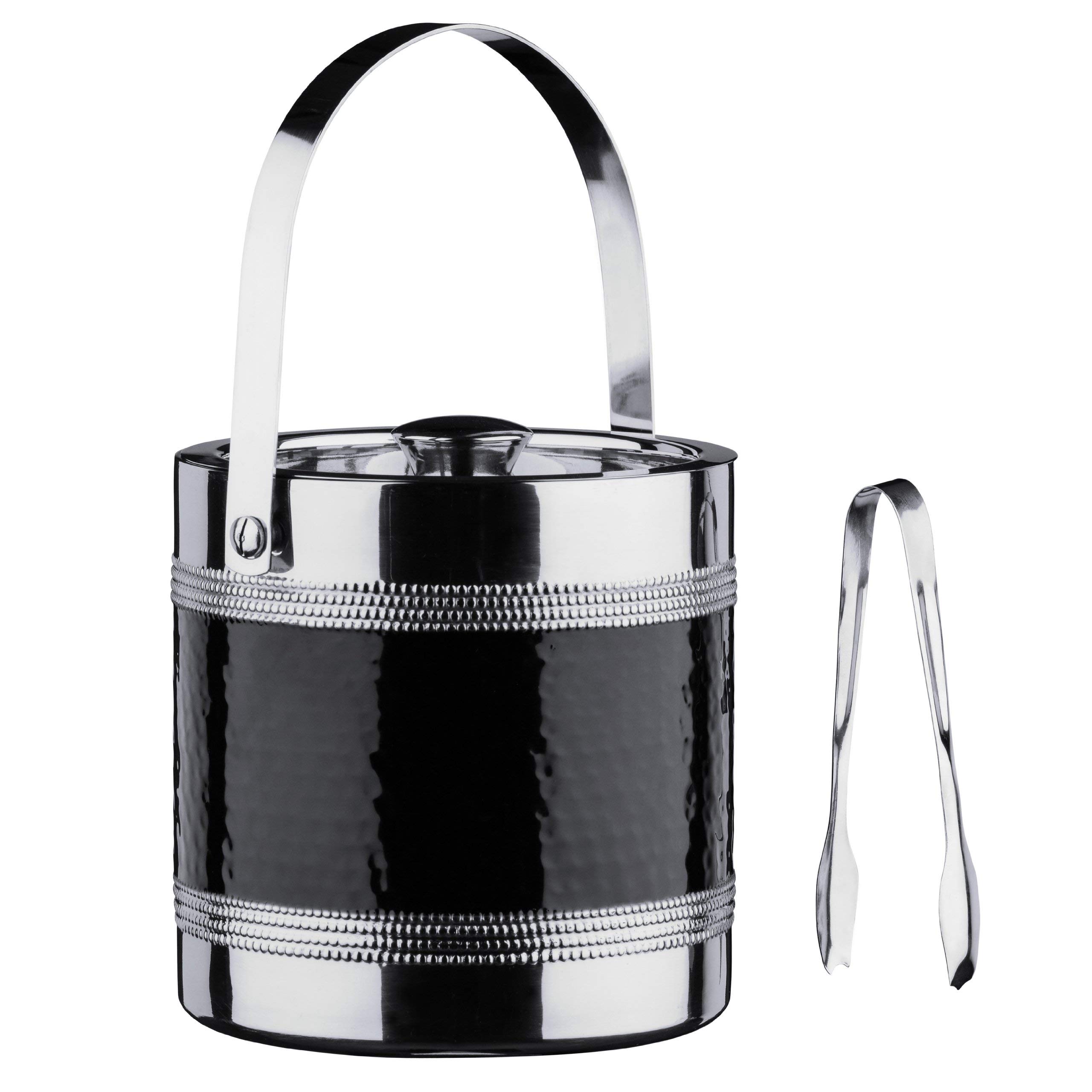 Orsina Black Ice Bucket With Tongs from B&Q