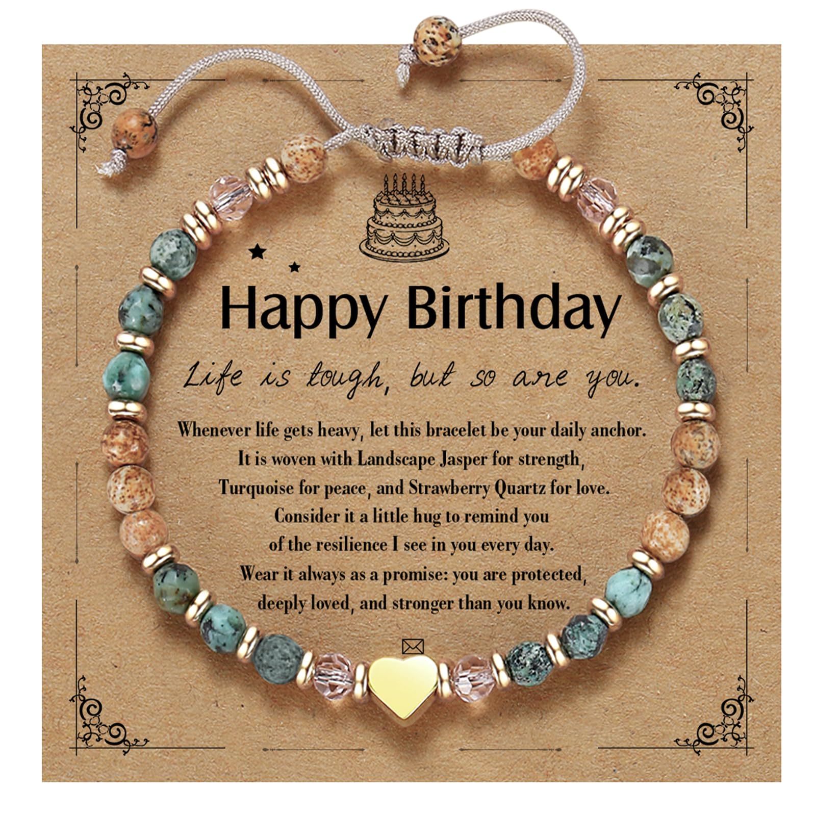 yupoxiu Natural Stone Bracelets - Inspirational Birthday Gifts for Women