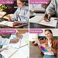 Vista 7 de Taja Spiral Lined Journal for Women, Notebook for Work with Pretty Cover, 140 College Ruled Pages, Hardcover Notebook for Journaling, Note Taking