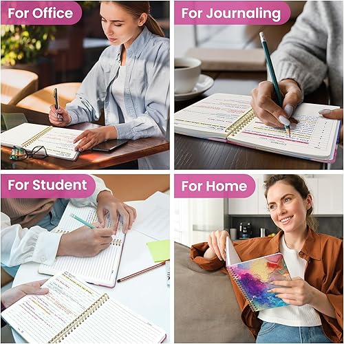 Miniatura 7 de Taja Spiral Lined Journal for Women, Notebook for Work with Pretty Cover, 140 College Ruled Pages, Hardcover Notebook for Journaling, Note Taking