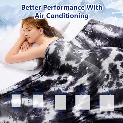 Miniatura 7 de Topcee Manta refrescante (tamaño Queen de 90 x 90 pulgadas) para personas que duermen con calor y sudores nocturnos, 100% certificado Oeko-Tex,