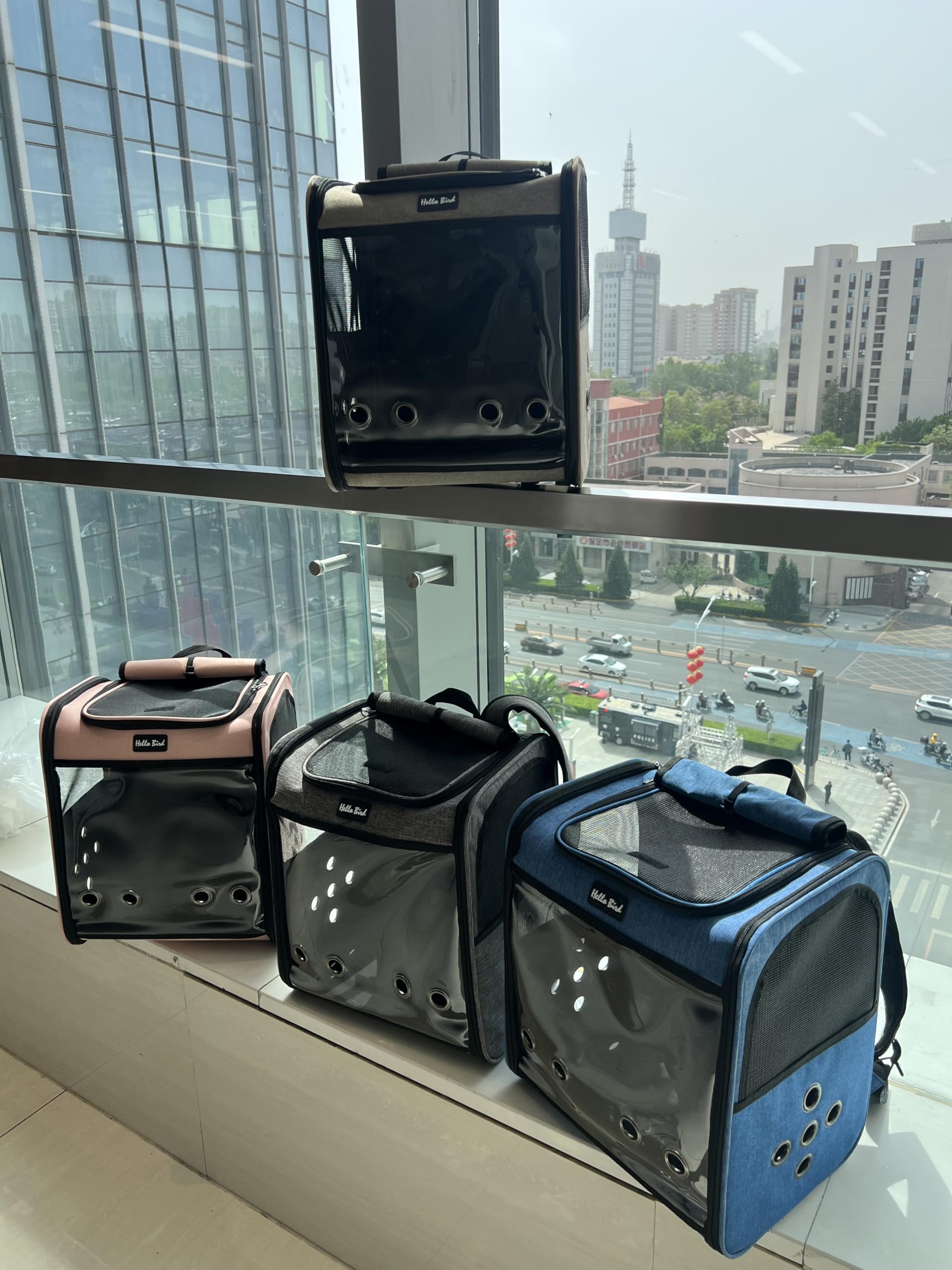 SOLAPOLLO Mochila transpirable para transporte de mascotas, mochila ligera y portátil para exteriores, impermeable, con amplia visión y sombra para el paseo, gris